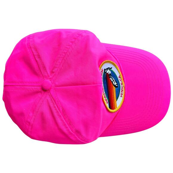 Aviator Nation Signature Venice Vintage Nylon Trucker Hat Neon Pink Logo Patch main image 6
